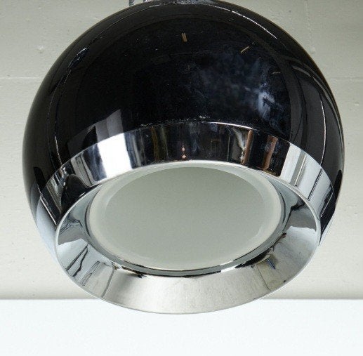Vintage Philips Lirio hanglamp, zwart / donker rood glas, Huis en Inrichting, Lampen | Hanglampen, Ophalen, Y2K modern, Gebruikt