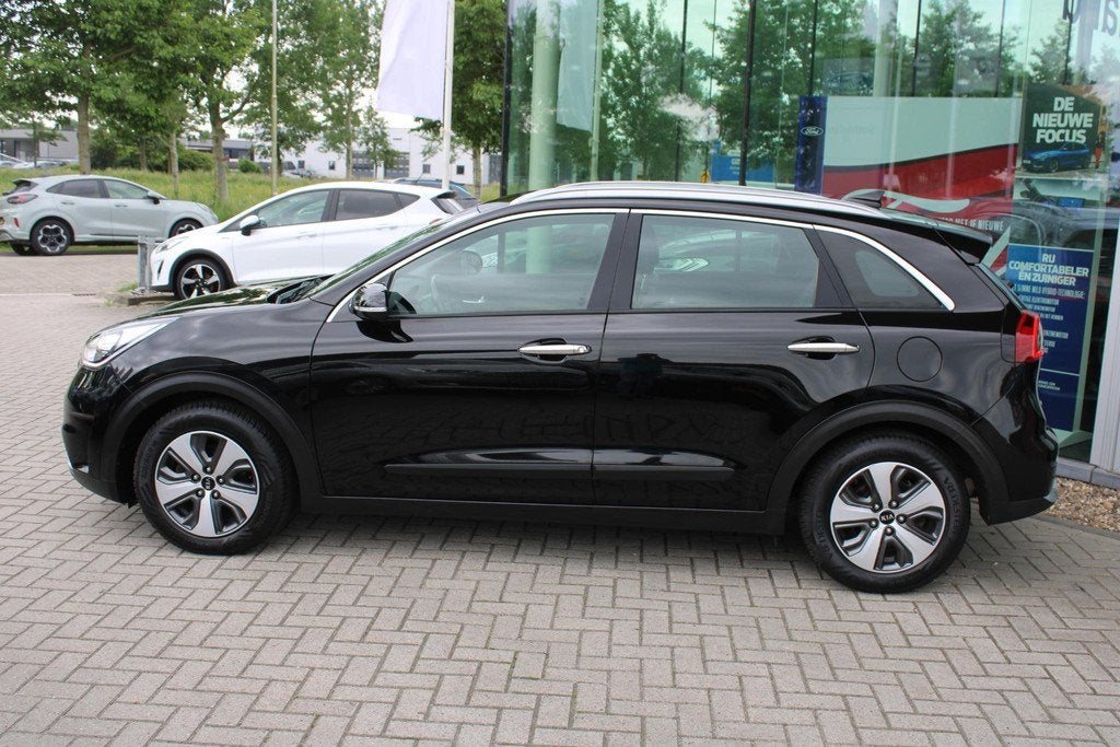 Kia Niro 1.6 GDi Hybrid DynamicLine | Trekhaak | Climate Con, Gebruikt, Euro 6, Leder en Stof, Zwart