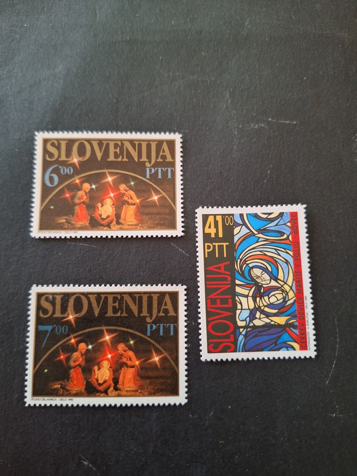 Slovenië: mi. 32/33 en 35. Kerst 1992., Verzenden, Overige landen, Postfris