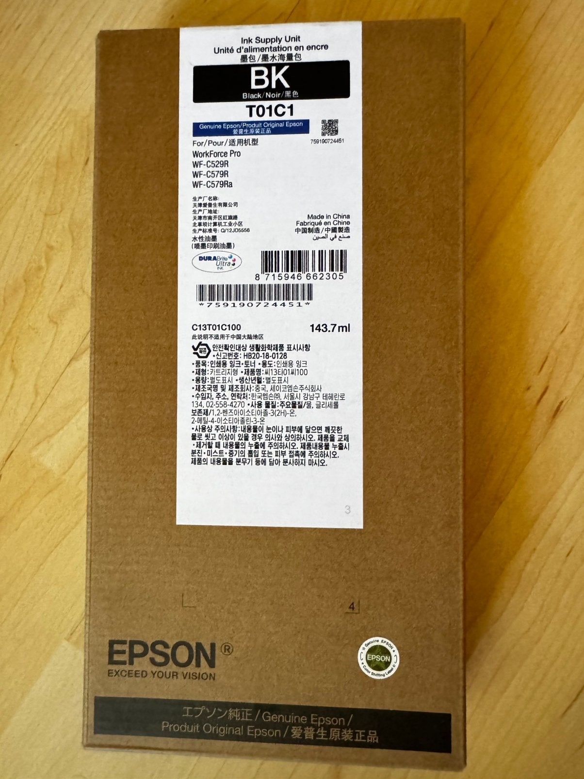Epson T01C1 Black (143.7 ml) I Nieuw | Origineel, Ophalen of Verzenden, Nieuw, Cartridge