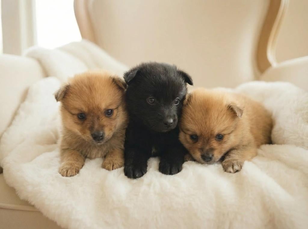 Pomsky Teefje Zwart - 8 Weken (Laatste uit het nest), Dieren en Toebehoren, Parvo, België, Particulier, Overige rassen