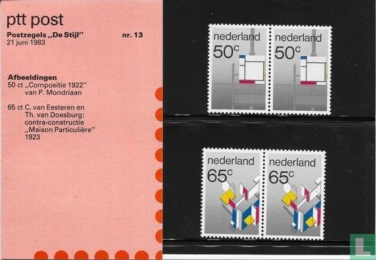 Postzegelmapje M13 De Stijl 1983 NL, Ophalen of Verzenden