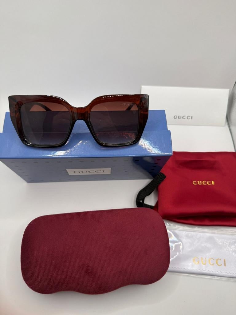 Stijlvolle Gucci zonnebril - Bruin, nieuw, Sieraden, Tassen en Uiterlijk, Zonnebrillen en Brillen | Dames, Ophalen of Verzenden