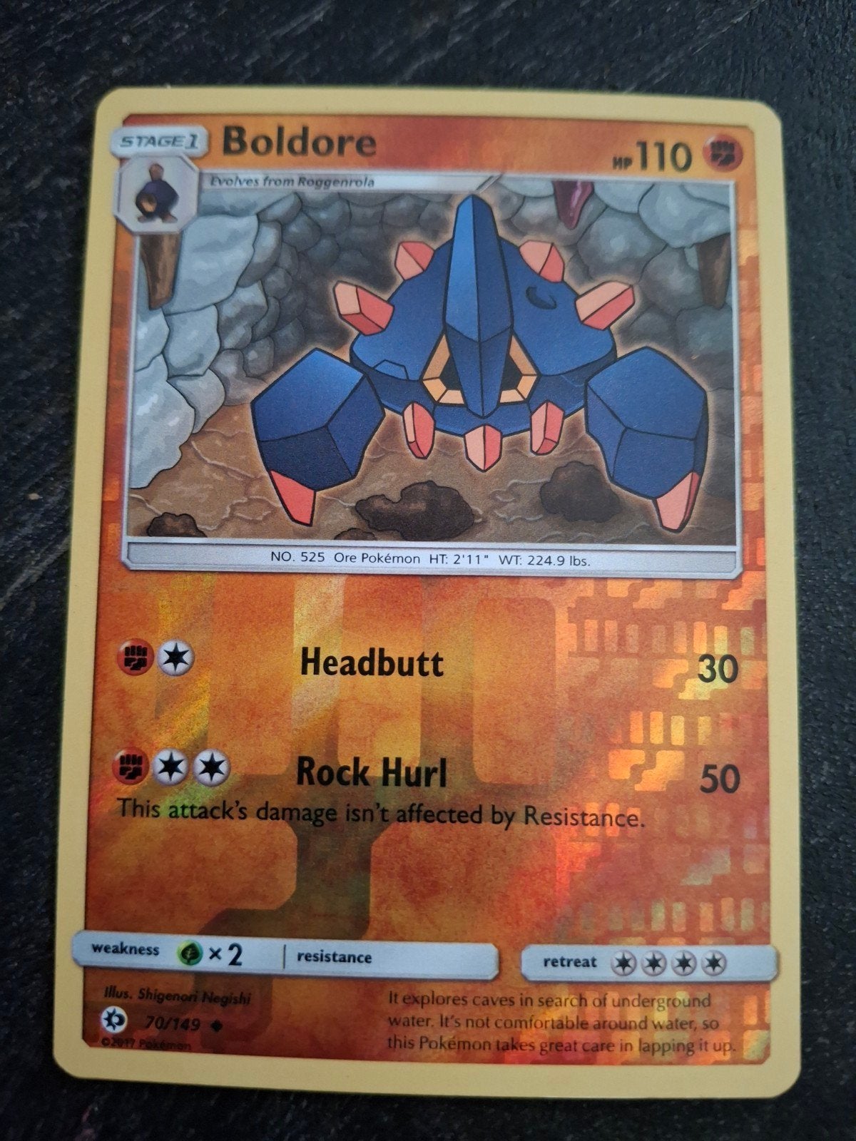 Pokémon Kaart Boldore 70/149 Reverse Holo, Ophalen of Verzenden, Zo goed als nieuw, Losse kaart, Foil