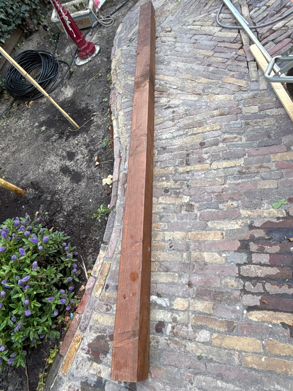 Douglas balk / tuinpaal 3 m 12x12 cm, Ophalen, Gebruikt, 250 cm of meer, Balken
