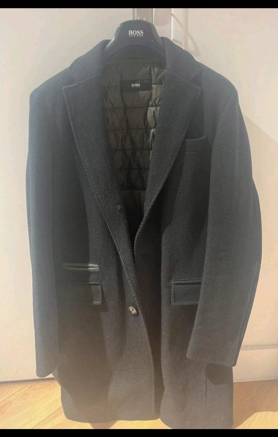 Hugo Boss mantel, Zwart, Ophalen of Verzenden, Zo goed als nieuw, Hugo Boss