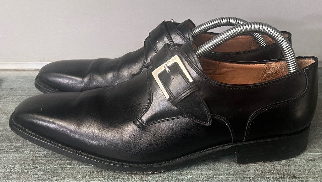 Suitsupply. Leren gespschoenen. Mt 42 1/2., Kleding | Heren, Schoenen, Zwart, Ophalen of Verzenden, Suitsupply, Gespschoenen
