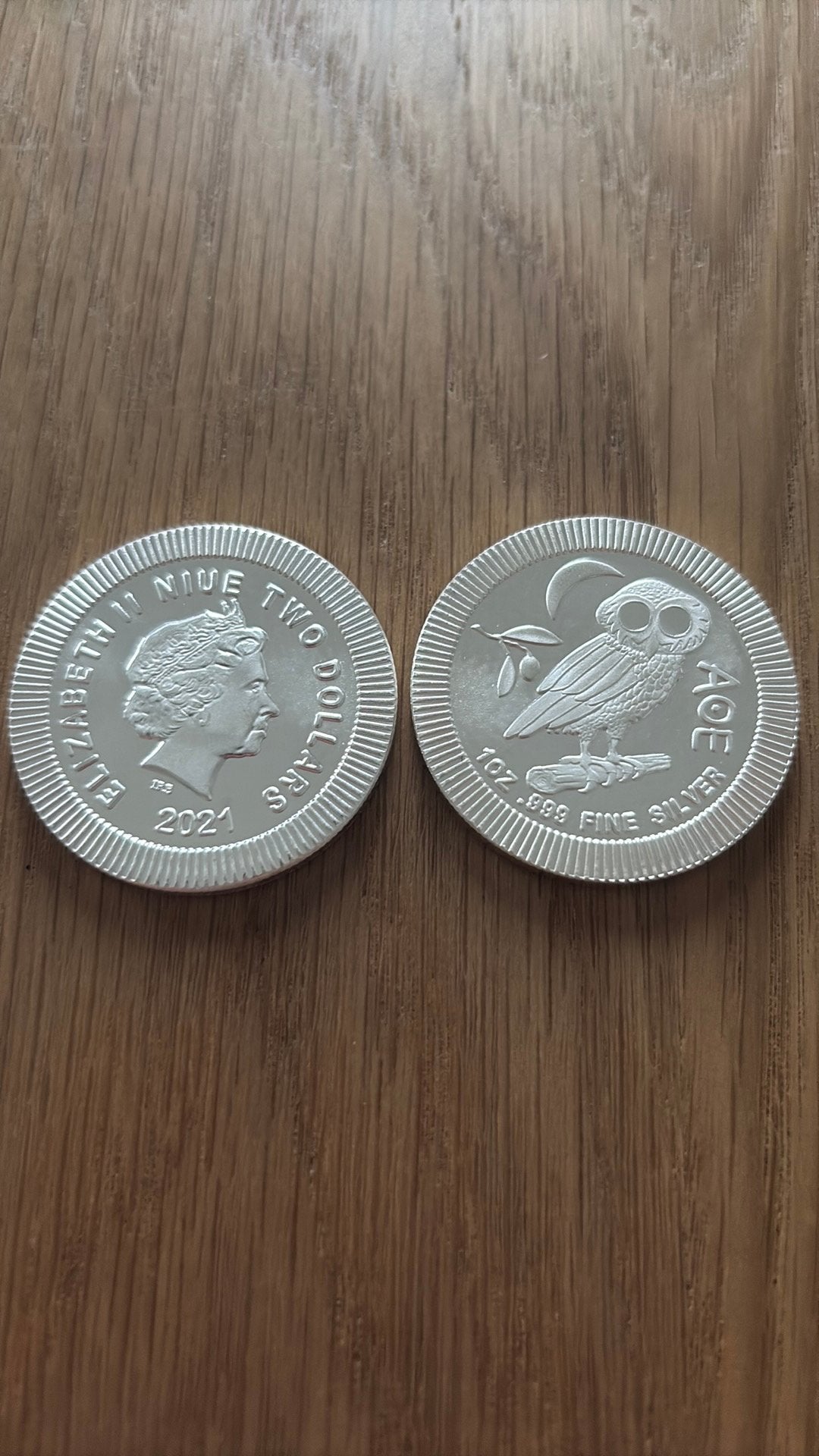 1 ounce zilver AOE Niue 2021, Ophalen of Verzenden, Zilver