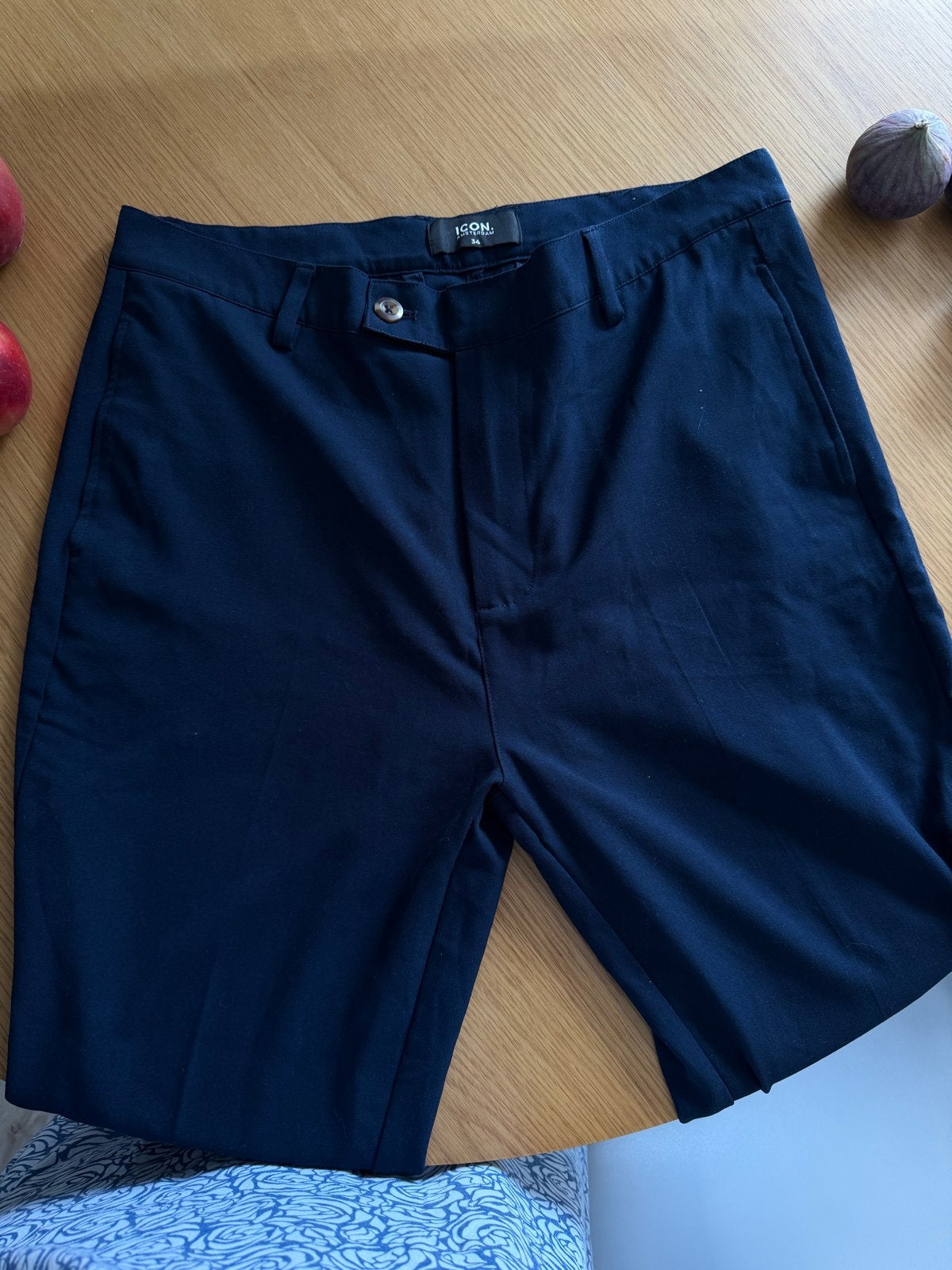 Icon donkerblauwe herenbroek maat 34, Kleding | Heren, Ophalen of Verzenden, Zo goed als nieuw, Overige maten, Blauw