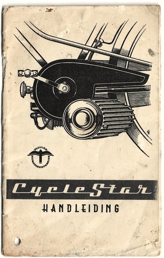 Pluvier Cyclestar handleiding + brief circulaire hulpmotor, Verzenden, Gebruikt