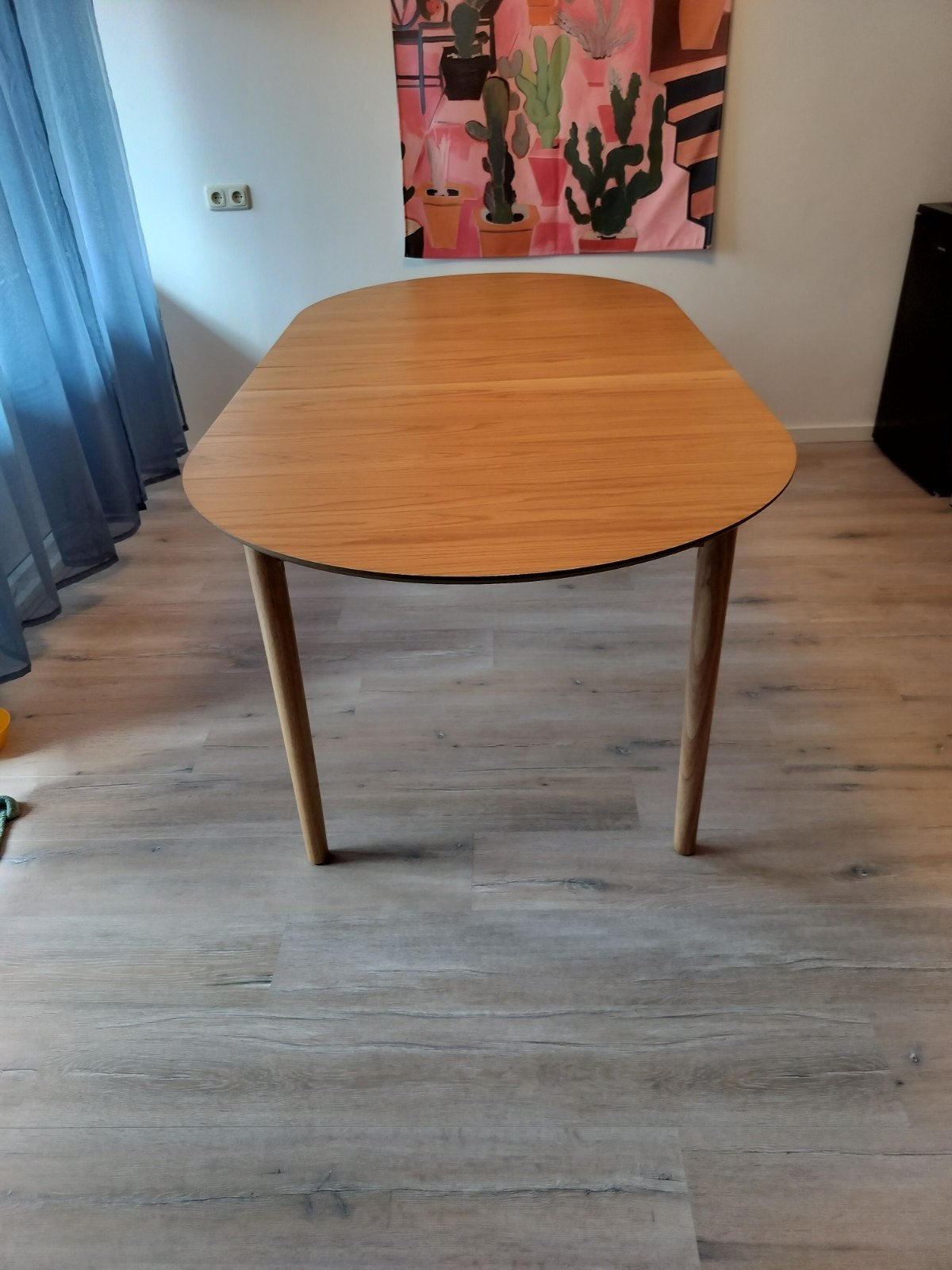 Uitschuifbare eettafel met 2 verlengpanelen, Ophalen, Gebruikt, Eikenhout, 50 tot 100 cm