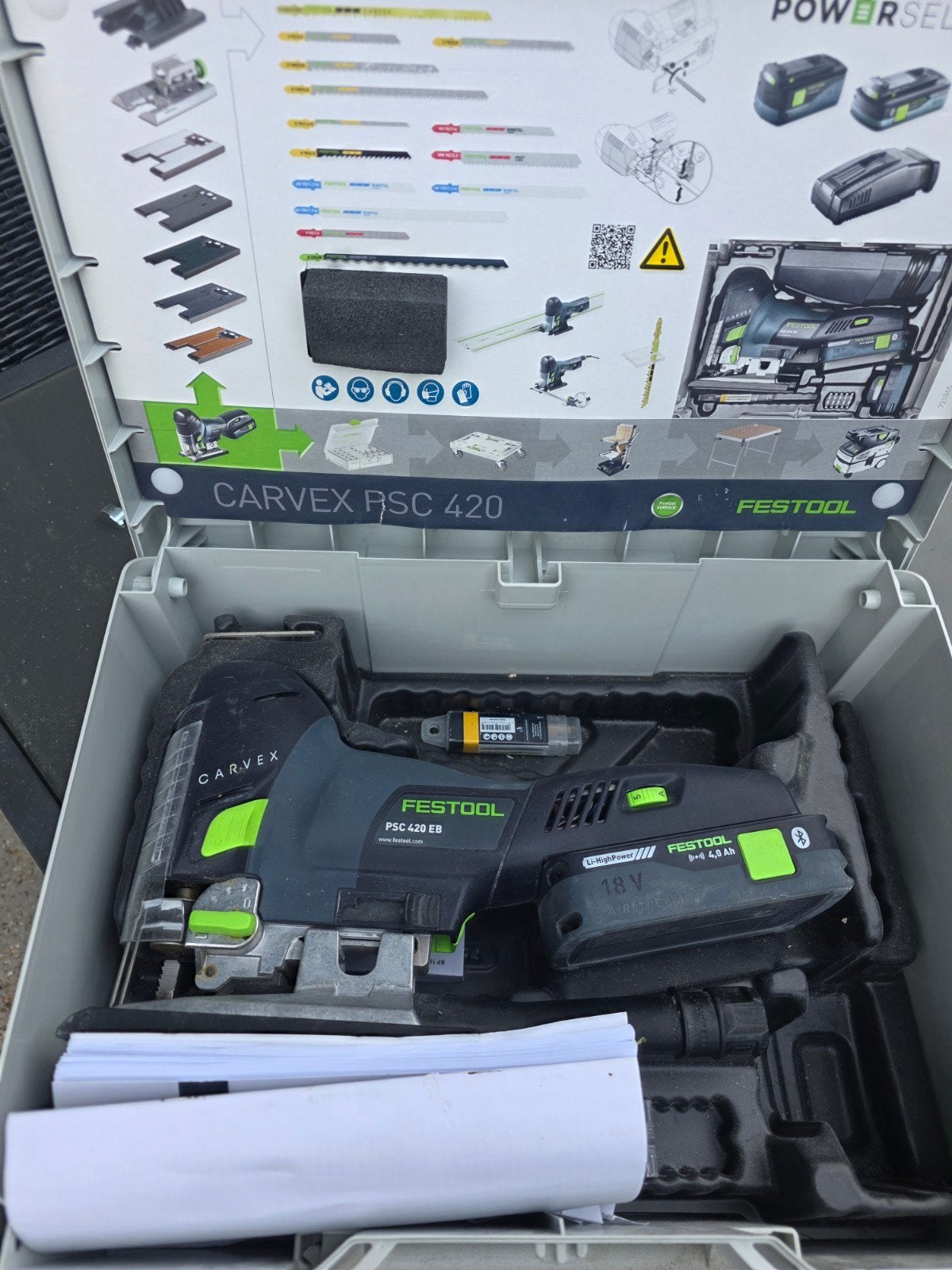 Festool CARVEX PSC 420 EB Decoupeerzaag 18V, Ophalen of Verzenden, Zo goed als nieuw, 1200 watt of meer, Festool