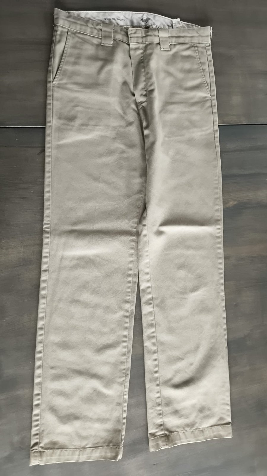 Dickies Slim Straight Chino Broek - Beige maat 30x32, Ophalen of Verzenden, Zo goed als nieuw, Maat 48/50 (M), Beige