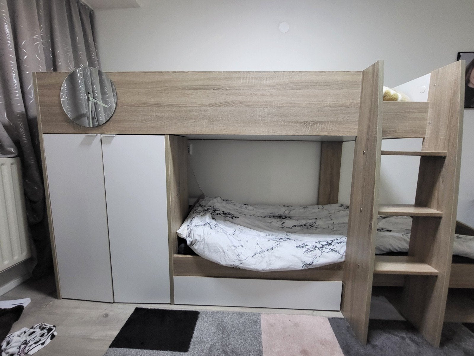 Hoogslaper met kast en bureau - Zo goed als nieuw, Eenpersoons, 160 tot 180 cm, Ophalen of Verzenden, Zo goed als nieuw
