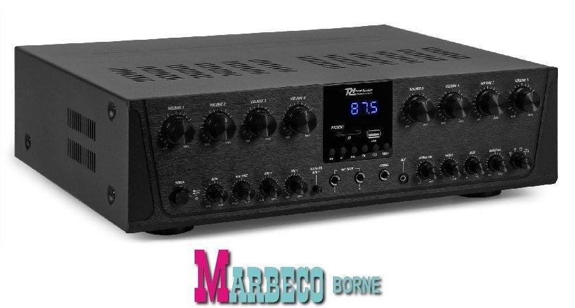 Versterker, Audio amplifier, Bluetooth, USB, SD, MP3, 8-Zone, Info@marbeco.nl, Power Dynamics, Nieuw, Overige instrumenten