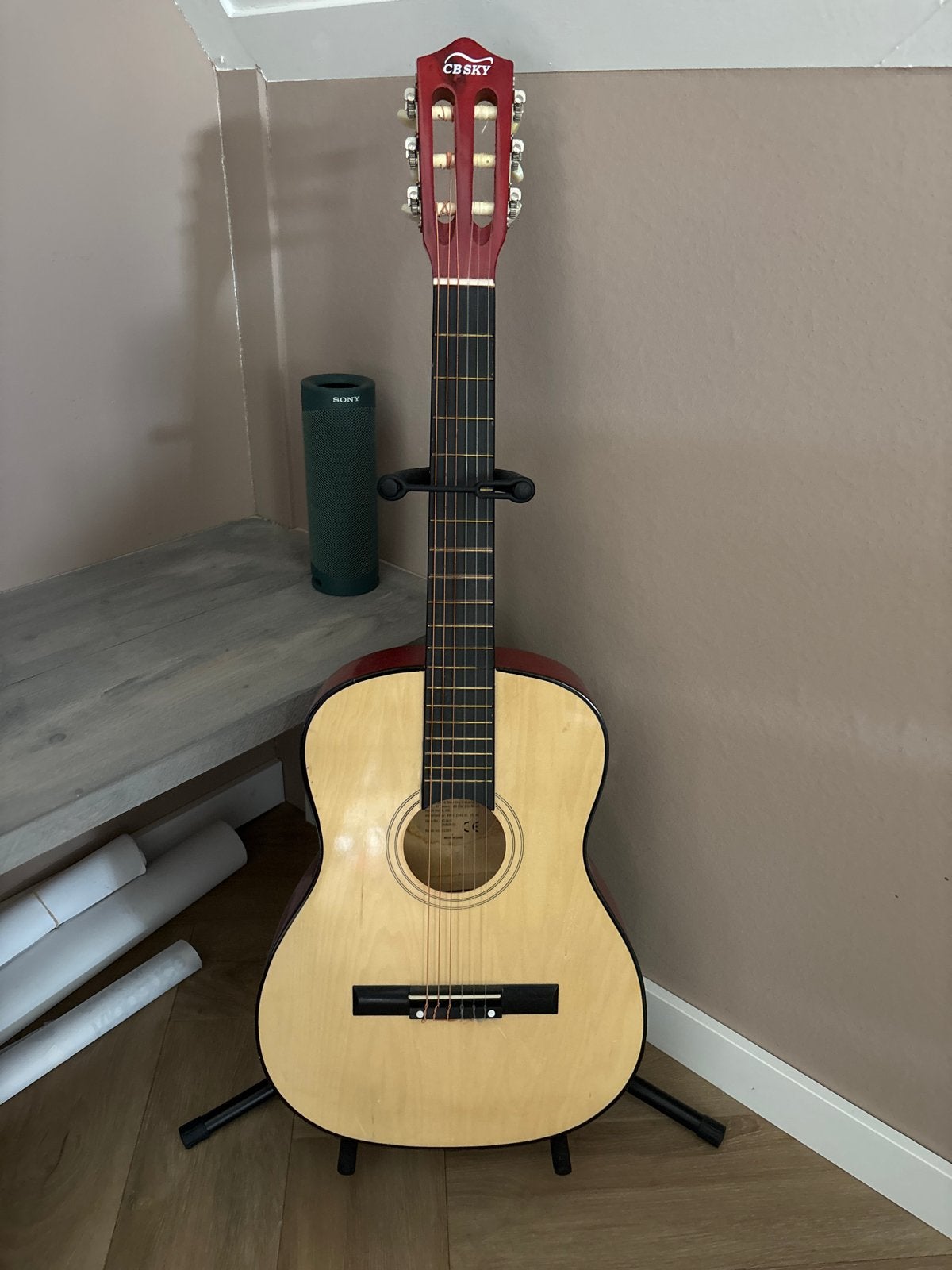 CB Sky Klassieke Gitaar met Standaard, Ophalen, Gebruikt, Klassieke of Spaanse gitaar