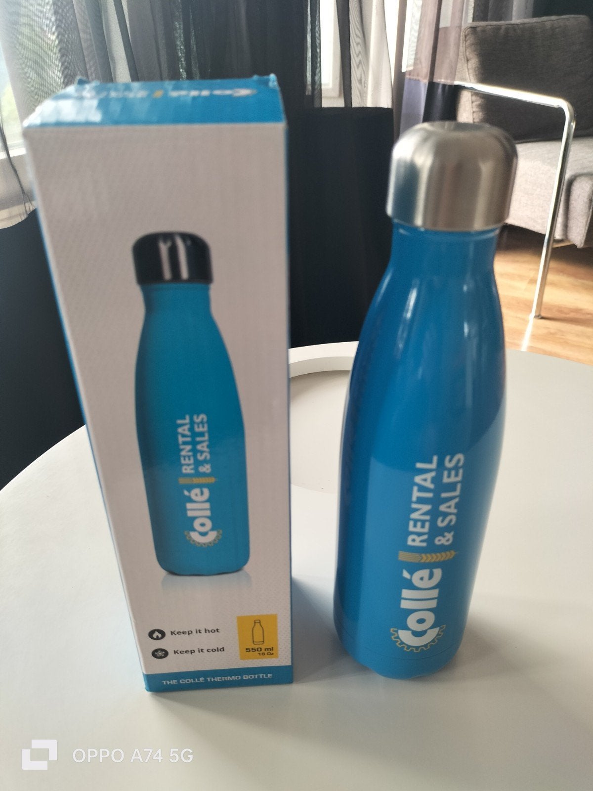 Colle Thermo Fles - Blauw - 550 ml - Nieuw in doos, Nieuw, Ophalen of Verzenden, Metaal, Overige merken