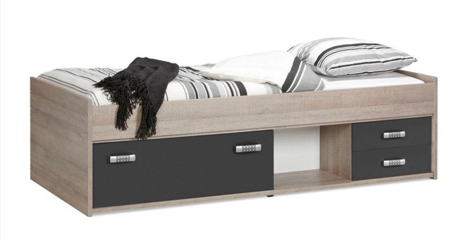 Kajuitbed incl. lattenbodem en bijhorende kast, Ophalen, 85 tot 100 cm, Gebruikt, Lattenbodem