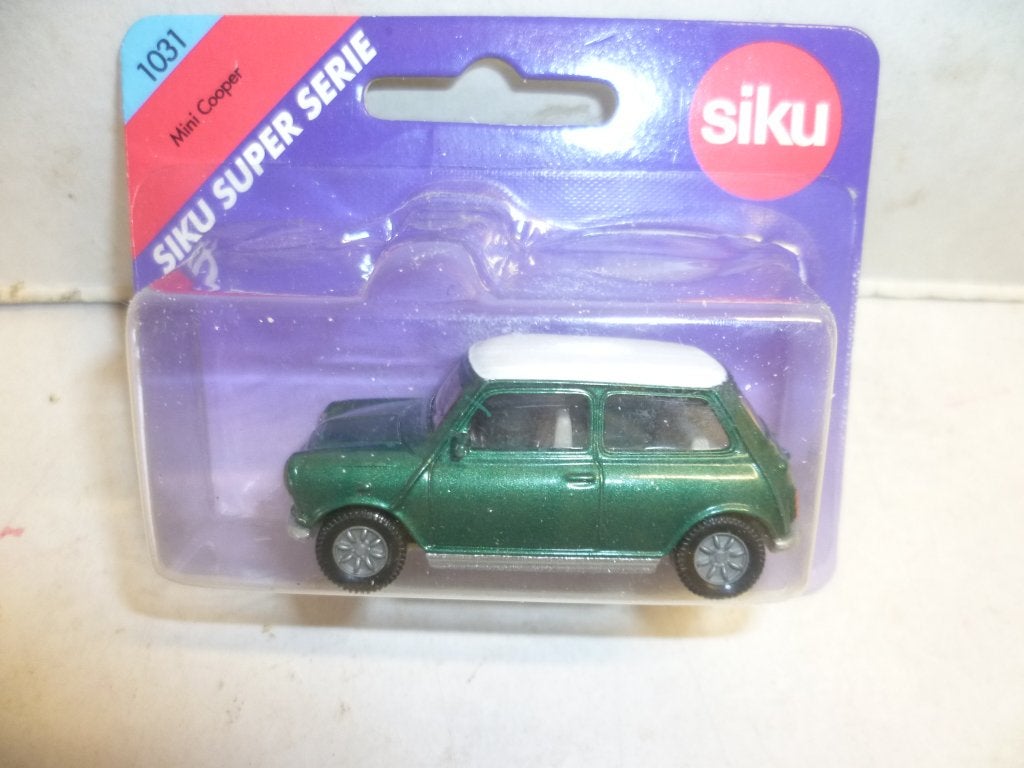 Siku 1031 Mini Cooper groen met wit dak in blister modelauto, Ophalen of Verzenden, Nieuw, Auto