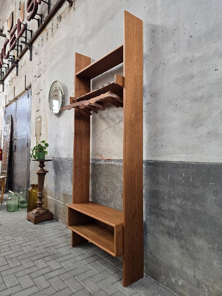 Deens Design Garderobe Teak | Vintage Kapstok Jaren 80, Wandkapstok, Gebruikt, 200 cm of meer, Ophalen of Verzenden