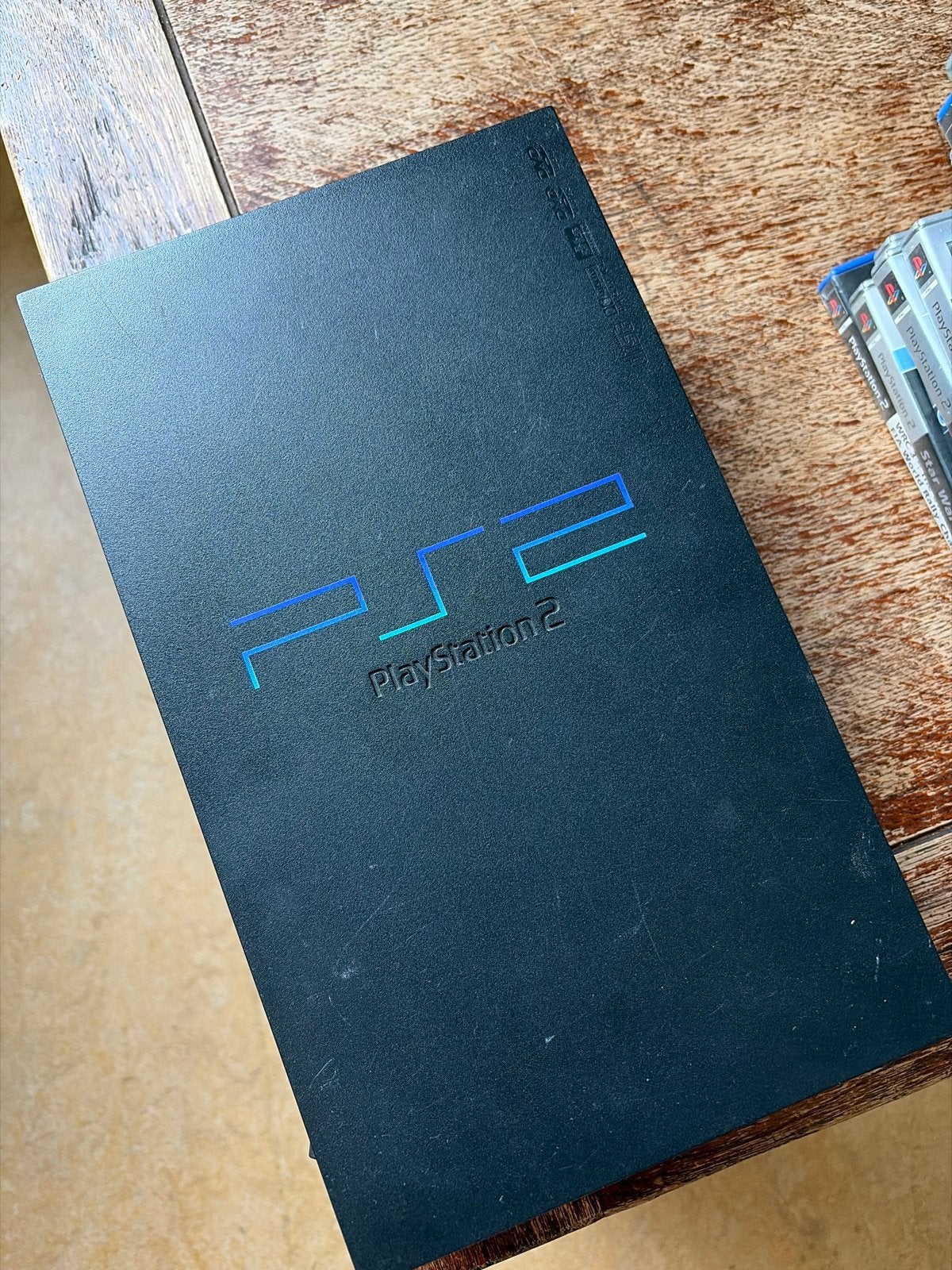 Sony PlayStation 2 (PS2) Slim Console (zonder kabels), Spelcomputers en Games, Ophalen, Gebruikt, Zwart, Zonder controller