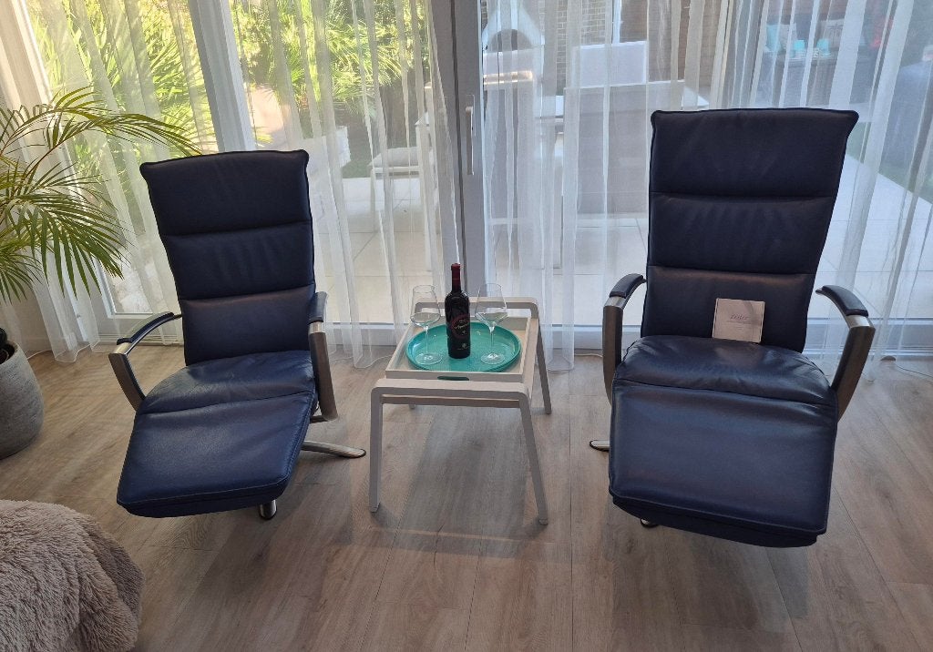 Topform - Relax Fauteuil - Leer - Draaibaar - Accu, Huis en Inrichting, Fauteuils, Ophalen, Minder dan 75 cm, Leer, Zo goed als nieuw