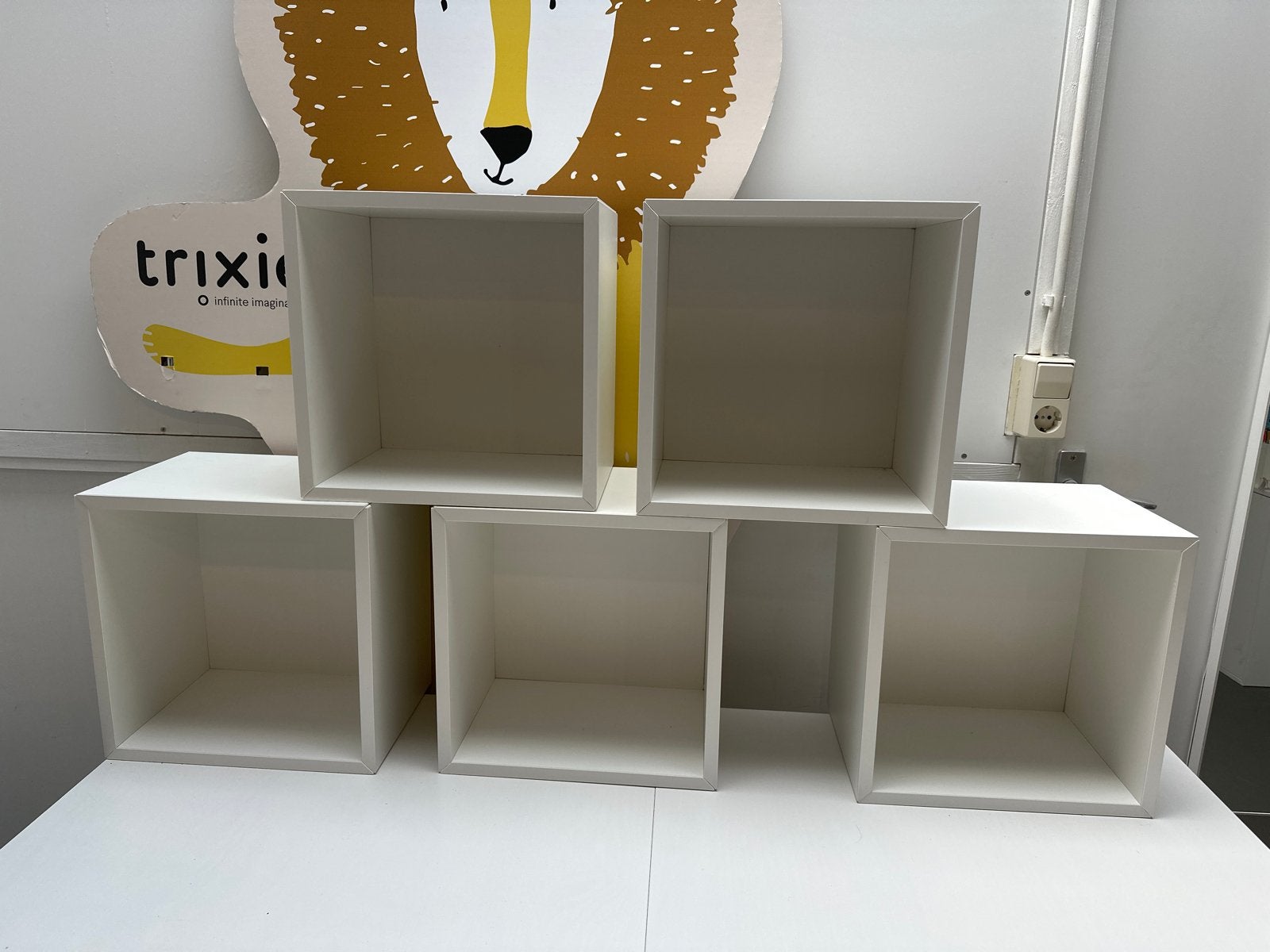 Set van 5 witte eket wandplanken/kastjes, Huis en Inrichting, Ophalen, Minder dan 50 cm, Zo goed als nieuw, Minder dan 100 cm