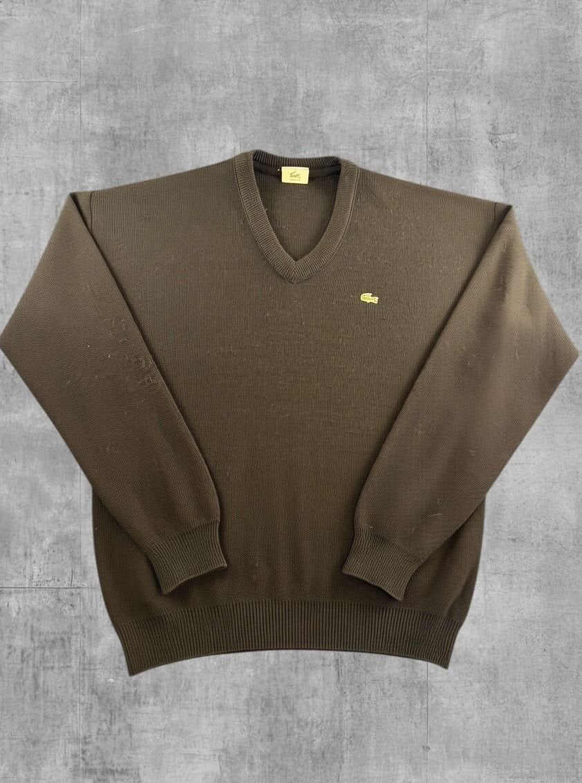 Lacoste trui zwart heren maat L wol v-hals v-neck sweater, Maat 52/54 (L), Verzenden, Lacoste S.A., Zwart