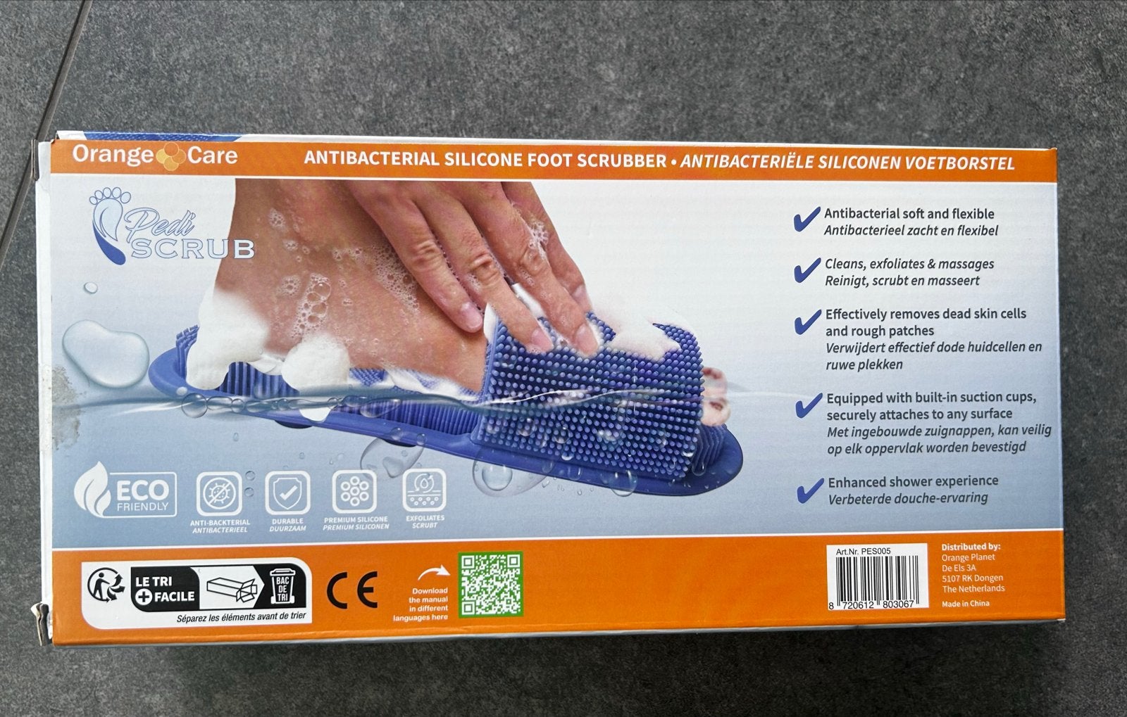 Orange Care Pedi Scrub - Antibacteriële Siliconen Voetborste, Ophalen of Verzenden, Nieuw, Overige typen
