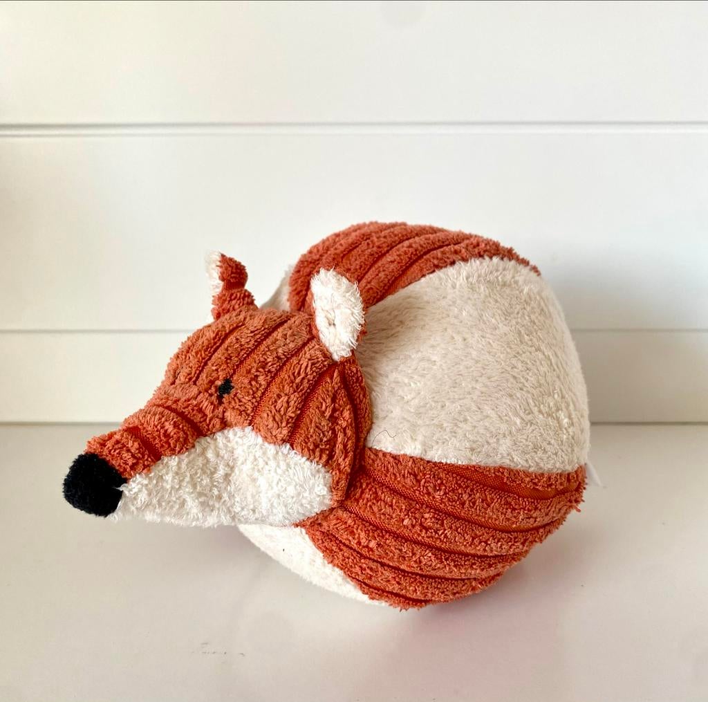 Jellycat Schattige vossenknuffel bal met geluid, Overige merken, Overige karakters, Ophalen of Verzenden, Zo goed als nieuw