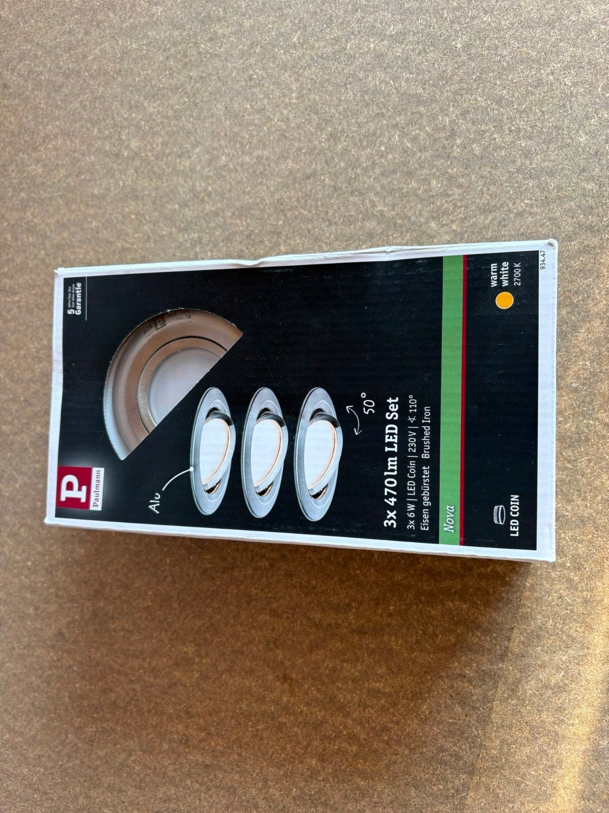 Paulmann Nova Coin LED Inbouwspots Set - Geborsteld IJzer, Verstelbaar, Quezinger Feld 9, 31832 Springe, Duitsland, Nieuw, Ophalen of Verzenden