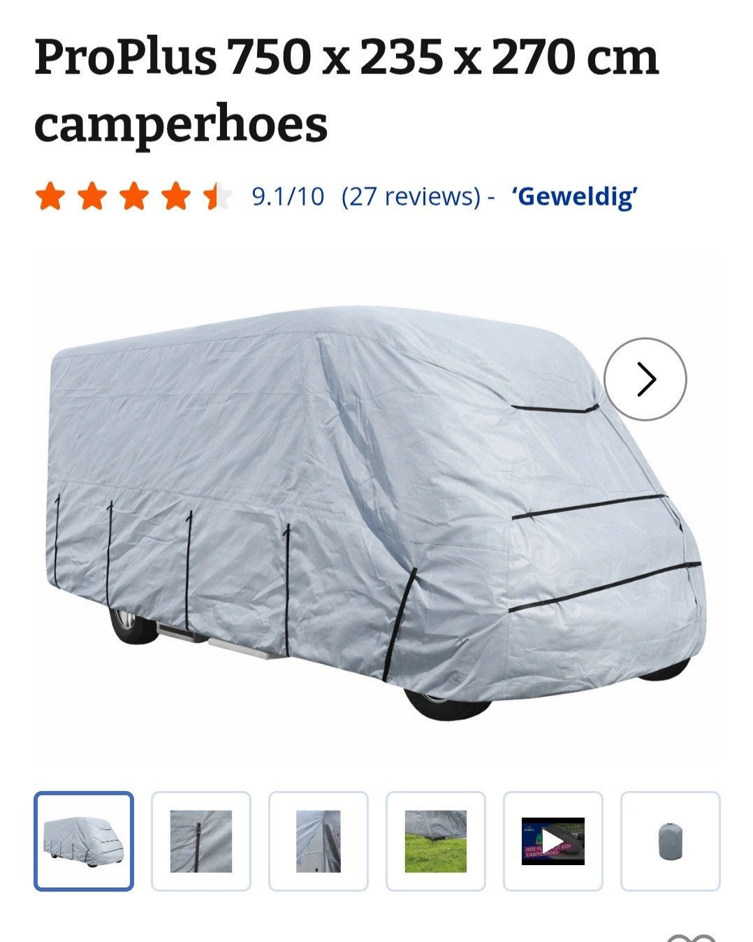 camper hoes 7,50 mtr, Ophalen, Gebruikt