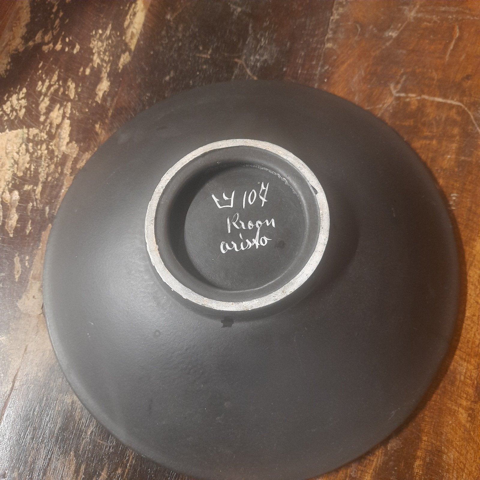 Vintage Kroon aristo 107  zwarte keramische schaal bord, Ophalen of Verzenden, Gebruikt