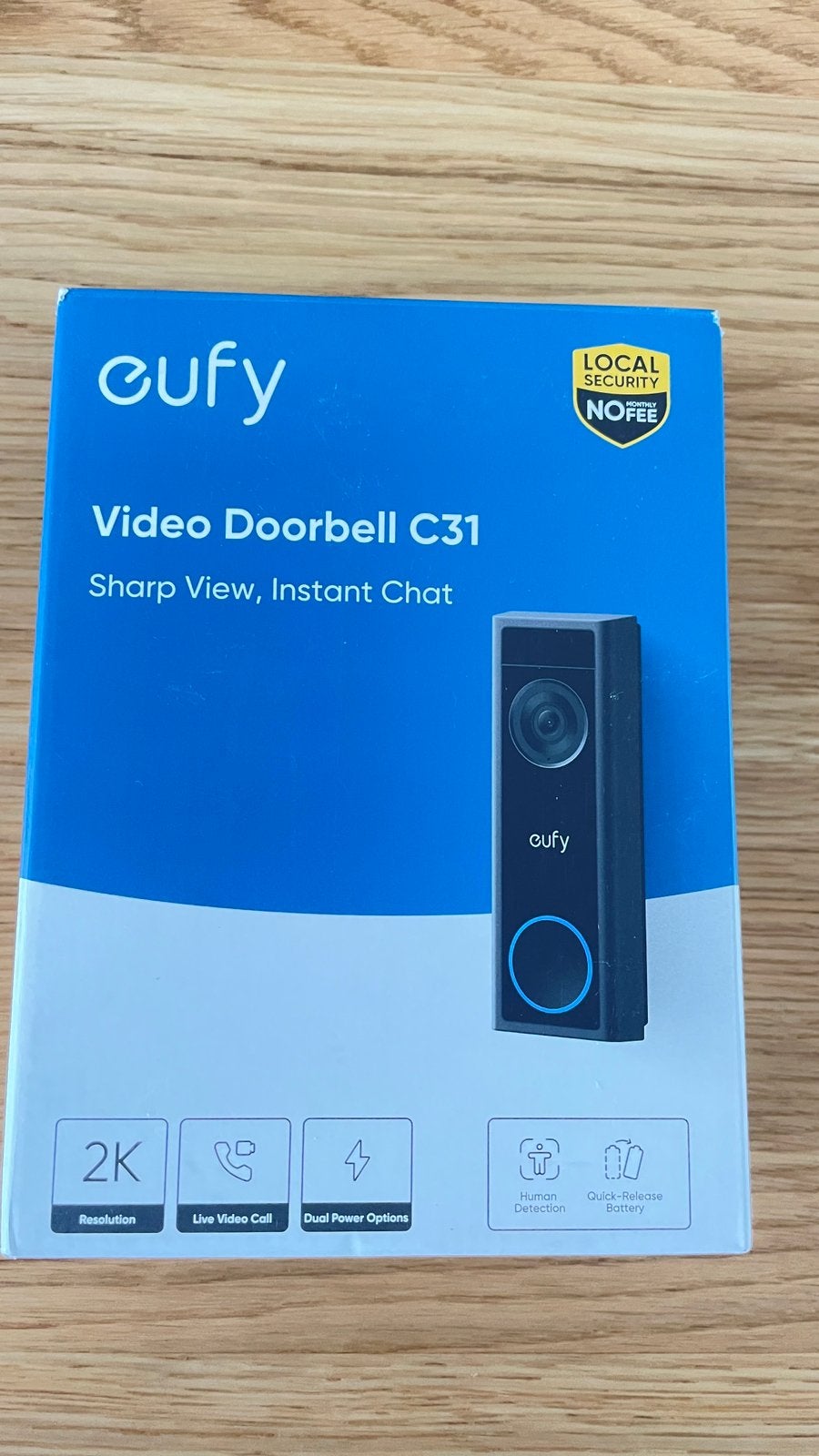 Eufy video deurbel C31 plus Chime ( Nieuw), Ophalen of Verzenden, Bewegingsdetectiesensor, Nieuw