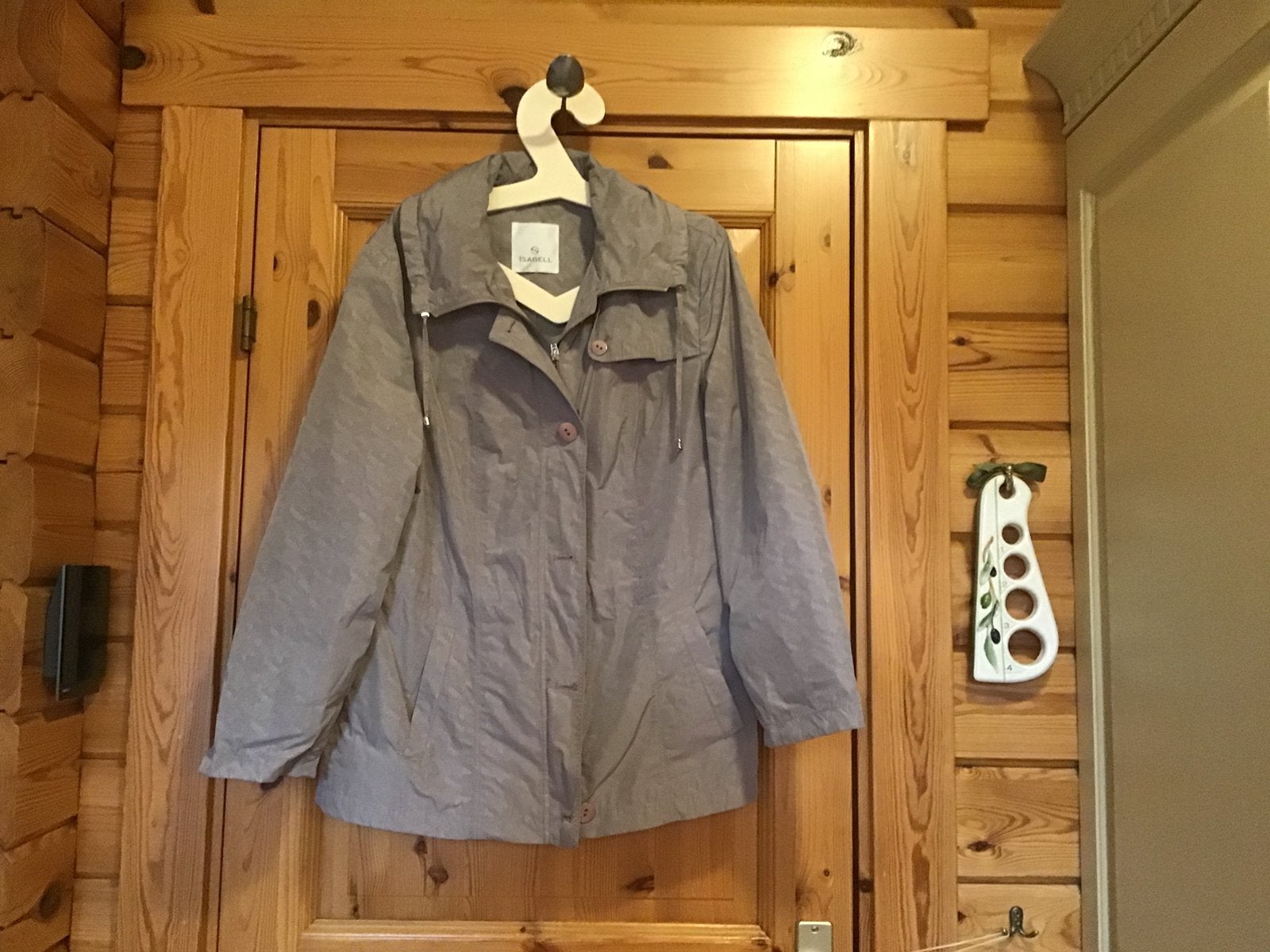 Jas Isabelle 40 beige rits capuchon, Ophalen of Verzenden, Zo goed als nieuw, Maat 38/40 (M), Beige