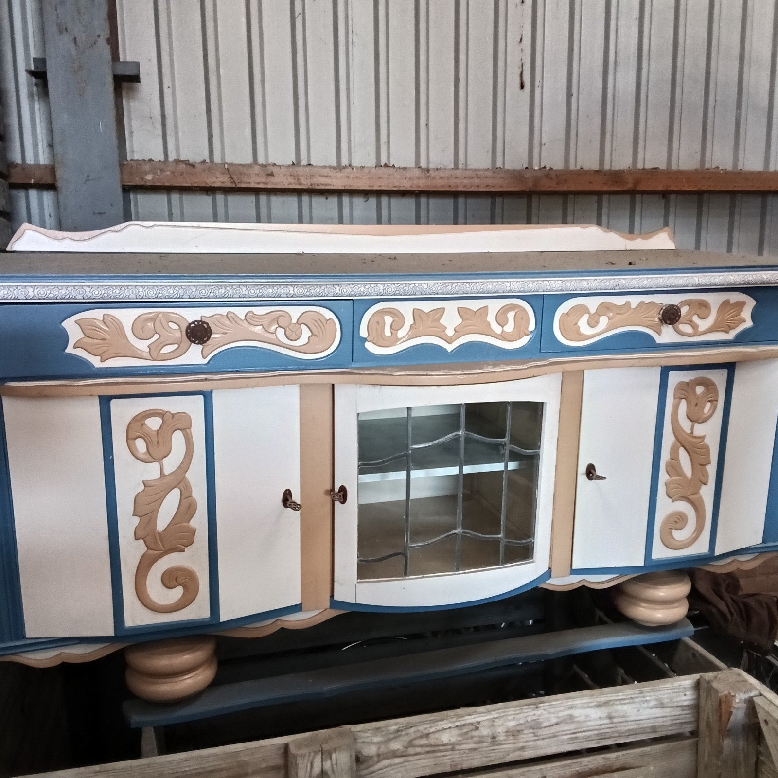 commode met glas in lood, Huis en Inrichting, Ophalen of Verzenden
