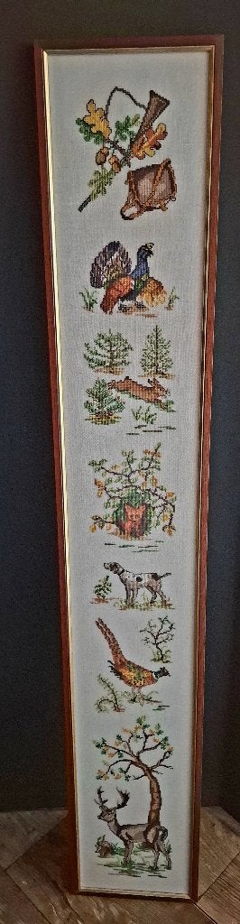 Geborduurd schilderij: Dieren uit de natuur (22x130 cm), Verzenden, Gebruikt, Minder dan 50 cm, Overige typen