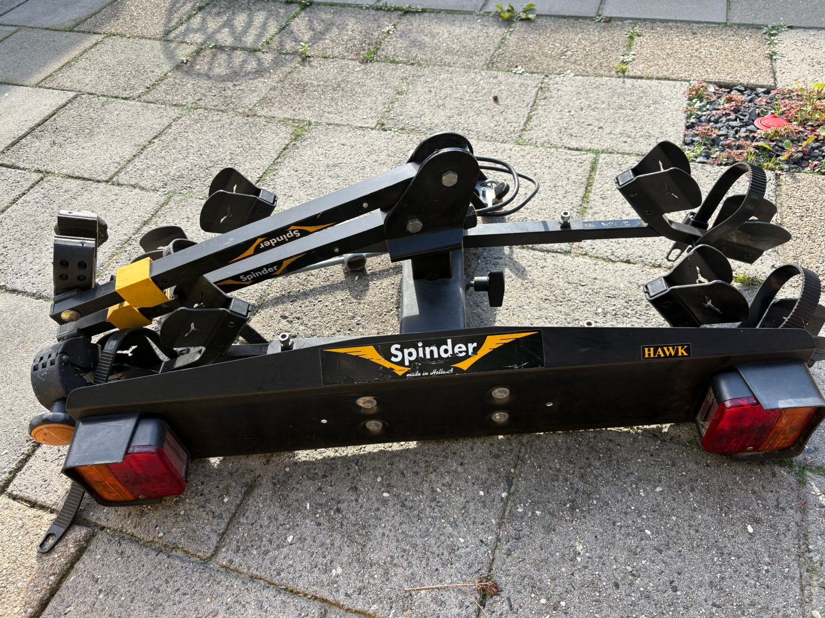 Spinder hawk fietsendrager, Ophalen, Zo goed als nieuw, Brede banden, 2 fietsen