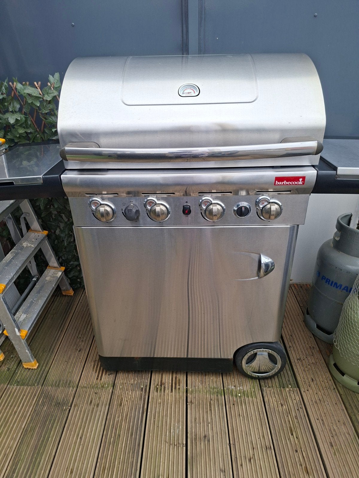 Grote Barbecook RVS Gasbarbecue 140x50 - Zo goed als nieuw, Tuin en Terras, Gasbarbecues, Ophalen, Zo goed als nieuw, Barbecook