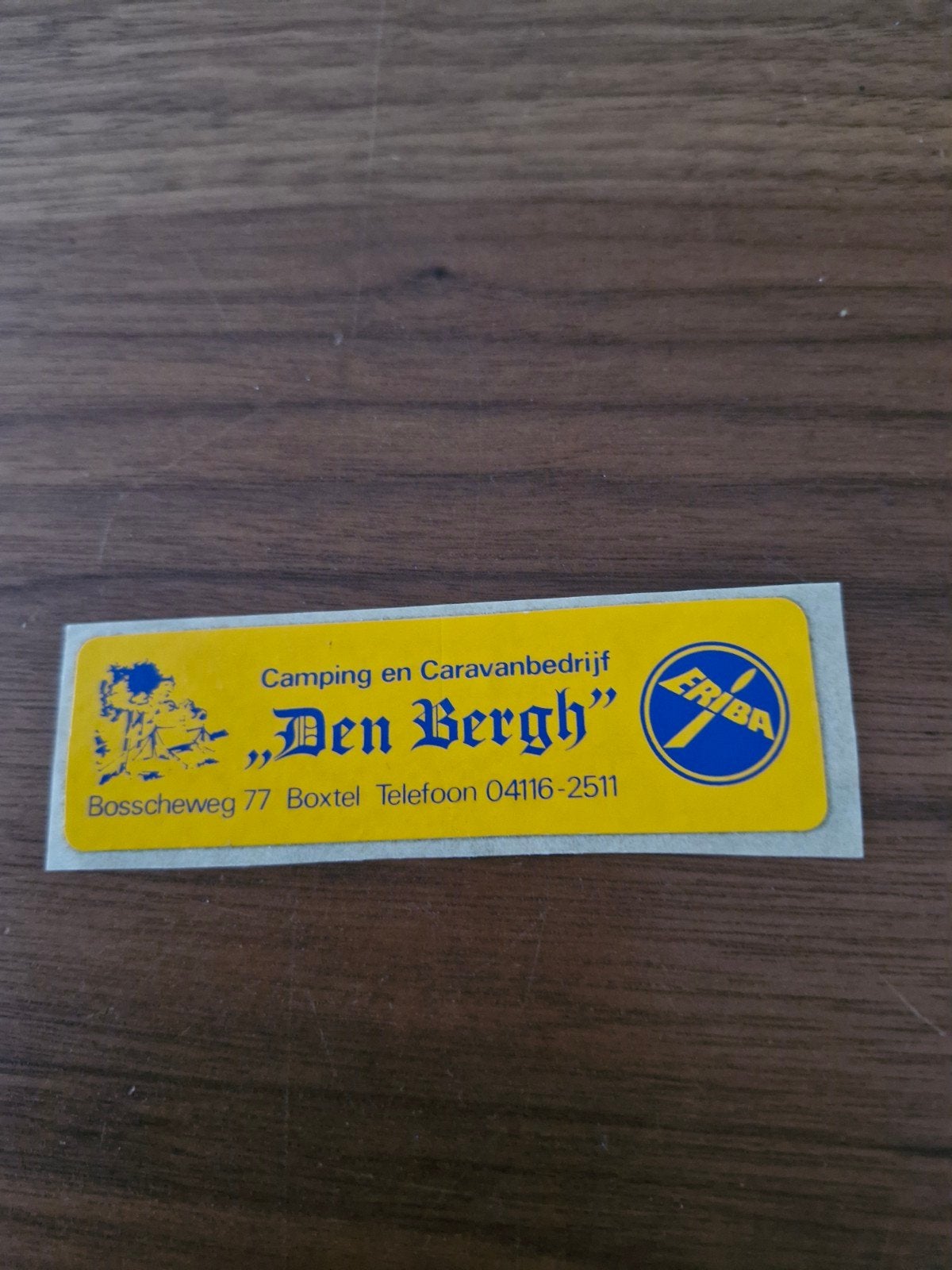 10973  Eriba Caravan Sticker - Camping Den Bergh Boxtel, Ophalen of Verzenden, Gebruikt