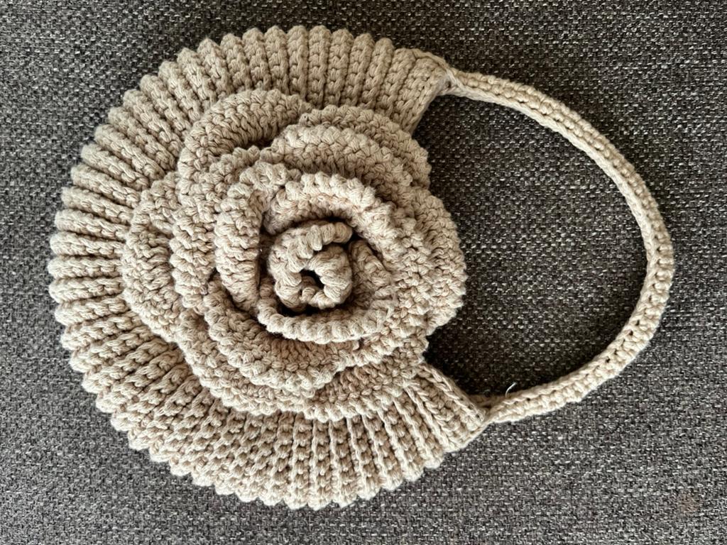 Gehaakt tasje, Sieraden, Tassen en Uiterlijk, Tassen | Damestassen, Ophalen of Verzenden, Nieuw, Beige, Handtas