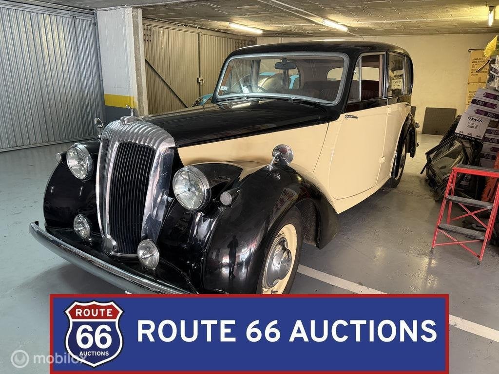 Daimler DB18 Consort Saloon | 1953 | Route 66 Auctions, Auto's, Oldtimers, Overige merken, Overige carrosserieën, Zwart, Bedrijf