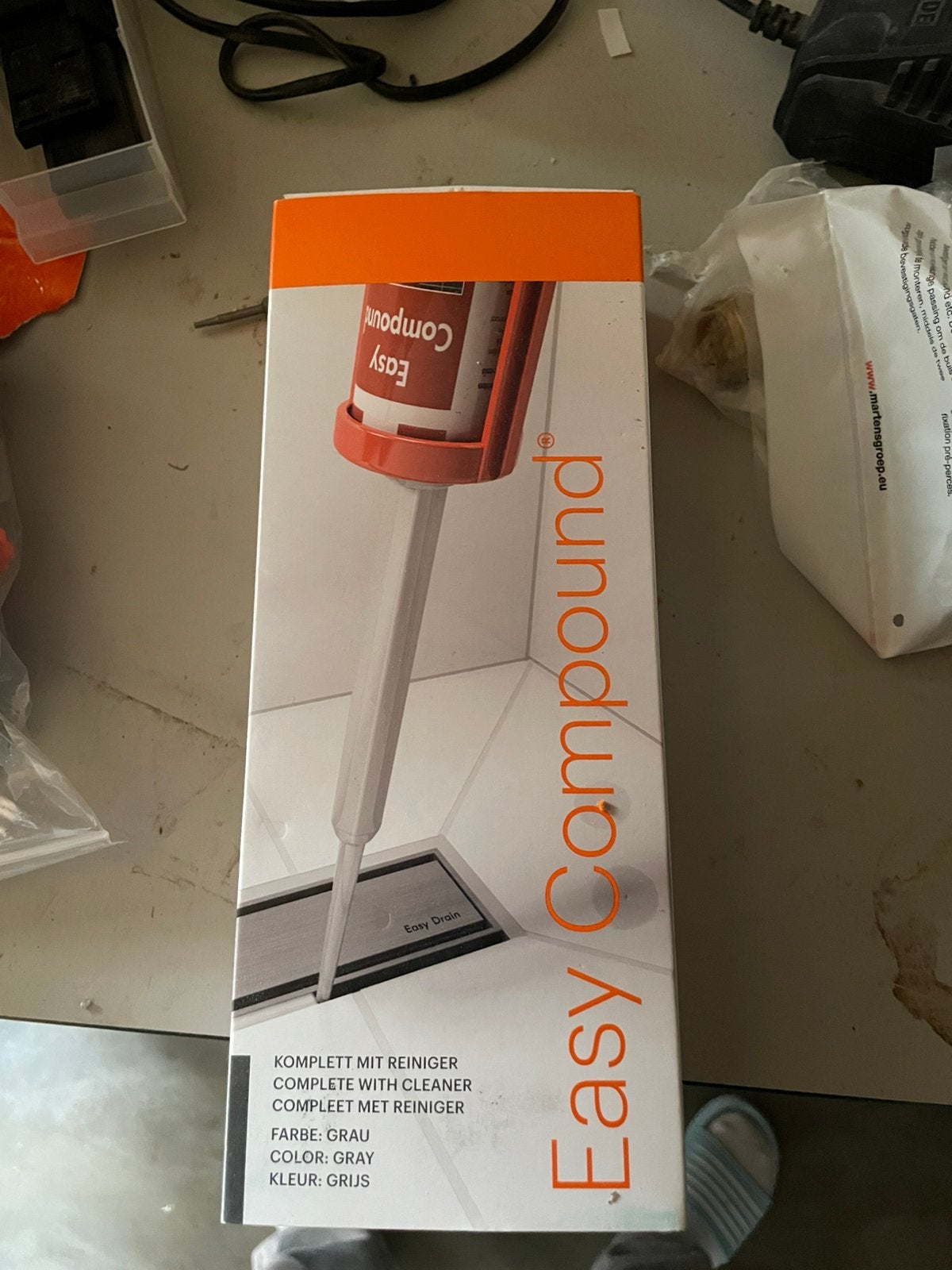 Easydrain EasyCompound 2-componenten afdichtingset - Grijs, Doe-het-zelf en Verbouw, Ophalen of Verzenden, Zo goed als nieuw, Douche
