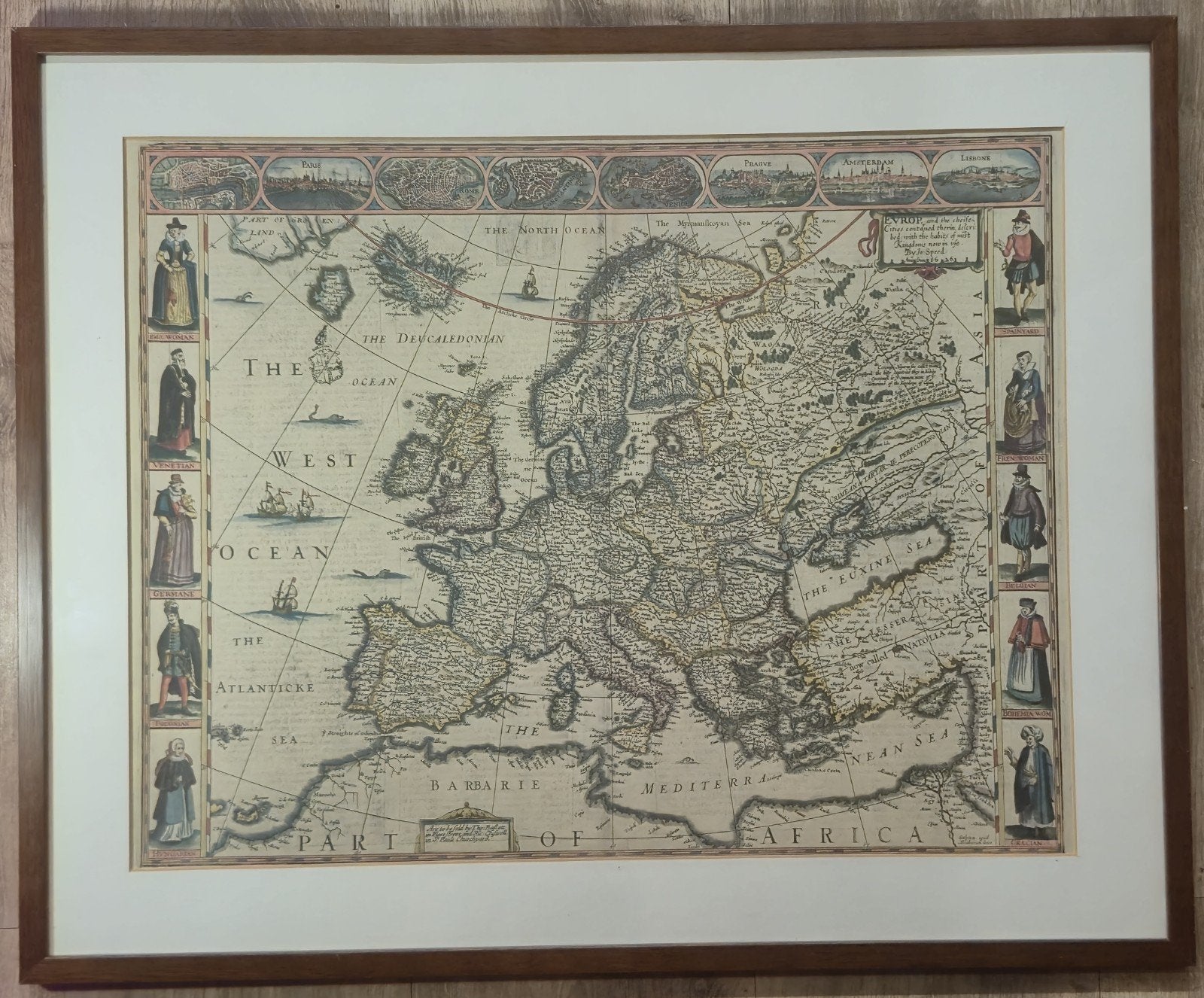 Antieke originele kaart van Europa – John Speed – 1676, John Speed, Voor 1800, Europa Overig, Landkaart