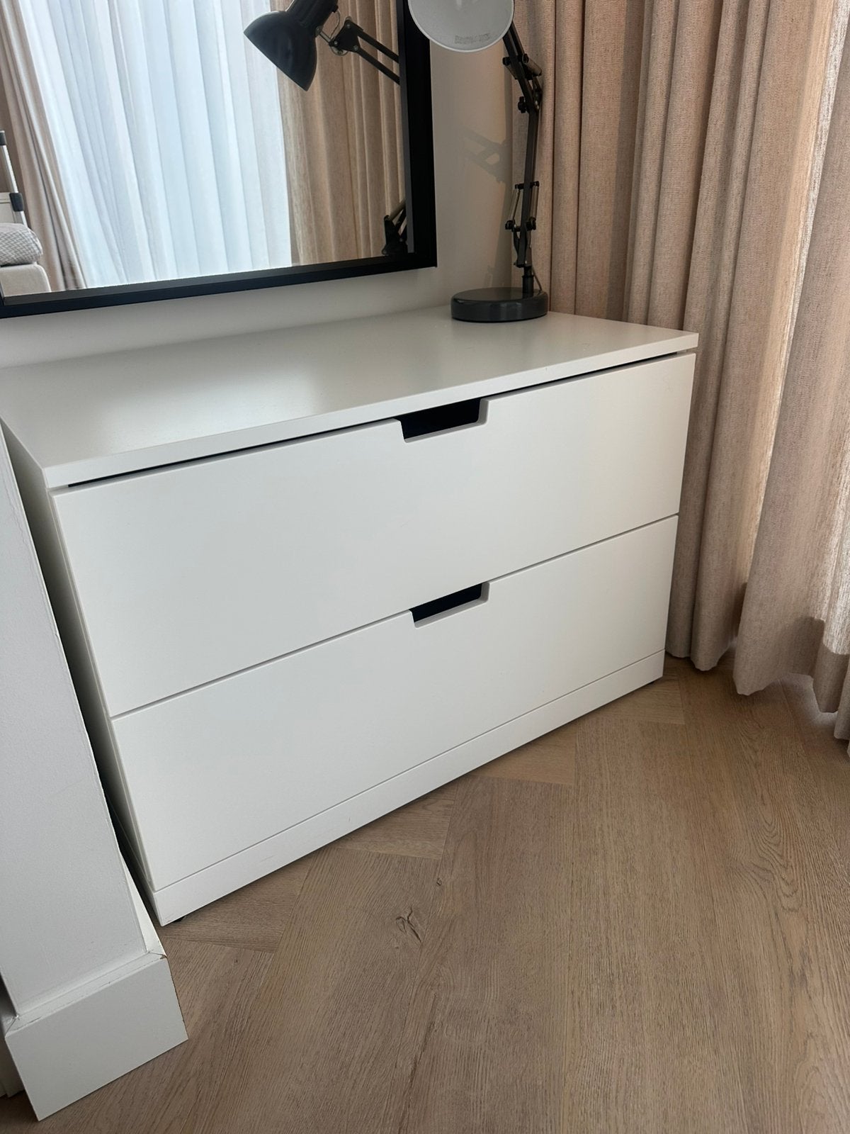 IKEA NORDLI ladekast wit – 2 lades – 80 cm, Ophalen, Zo goed als nieuw