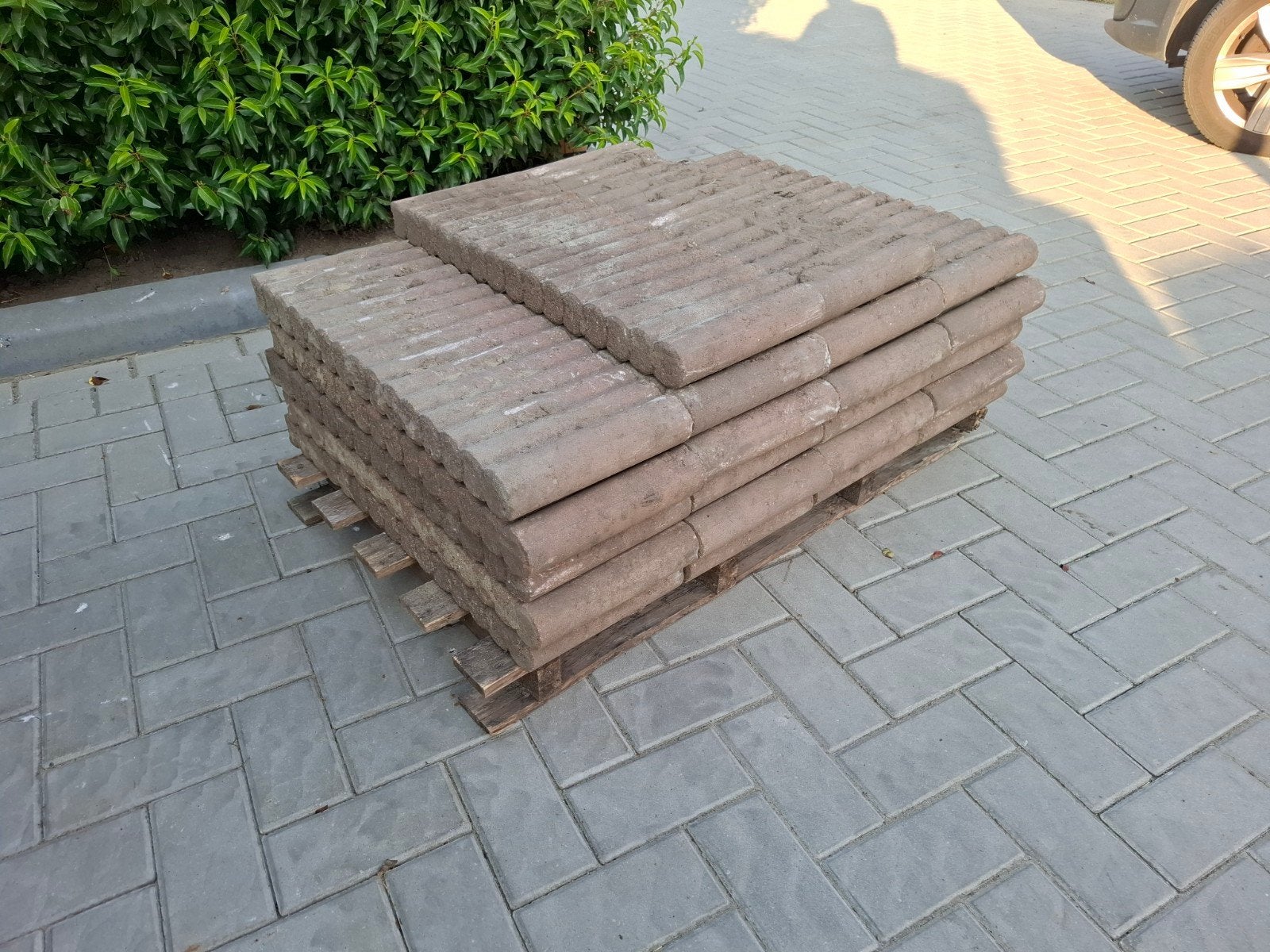 21 Palisadebandjes, Tuin en Terras, Tegels en Klinkers, Ophalen, Gebruikt, Beton, Overige typen