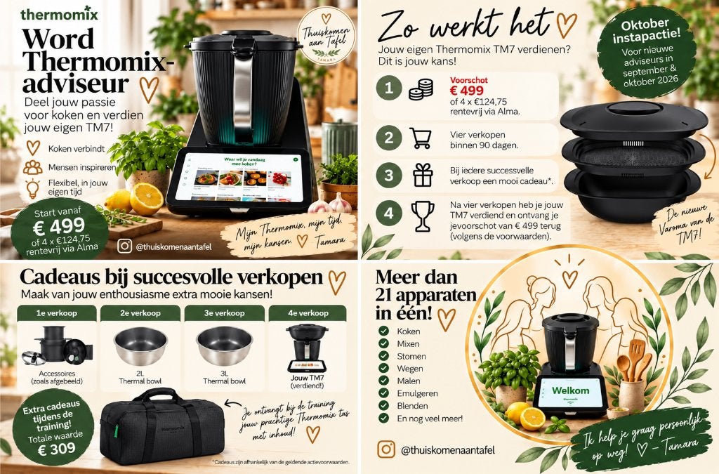 Word Thermomix-adviseur –start vanaf €124,75 per termijn!, 4 liter of meer, Nieuw, 3 snelheden of meer, Ophalen of Verzenden