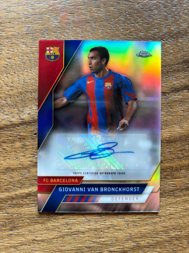 Giovanni van Bronckhorst gesigneerde kaart FC Barcelona, Ophalen of Verzenden, Zo goed als nieuw, Buitenlandse clubs, Spelerskaart