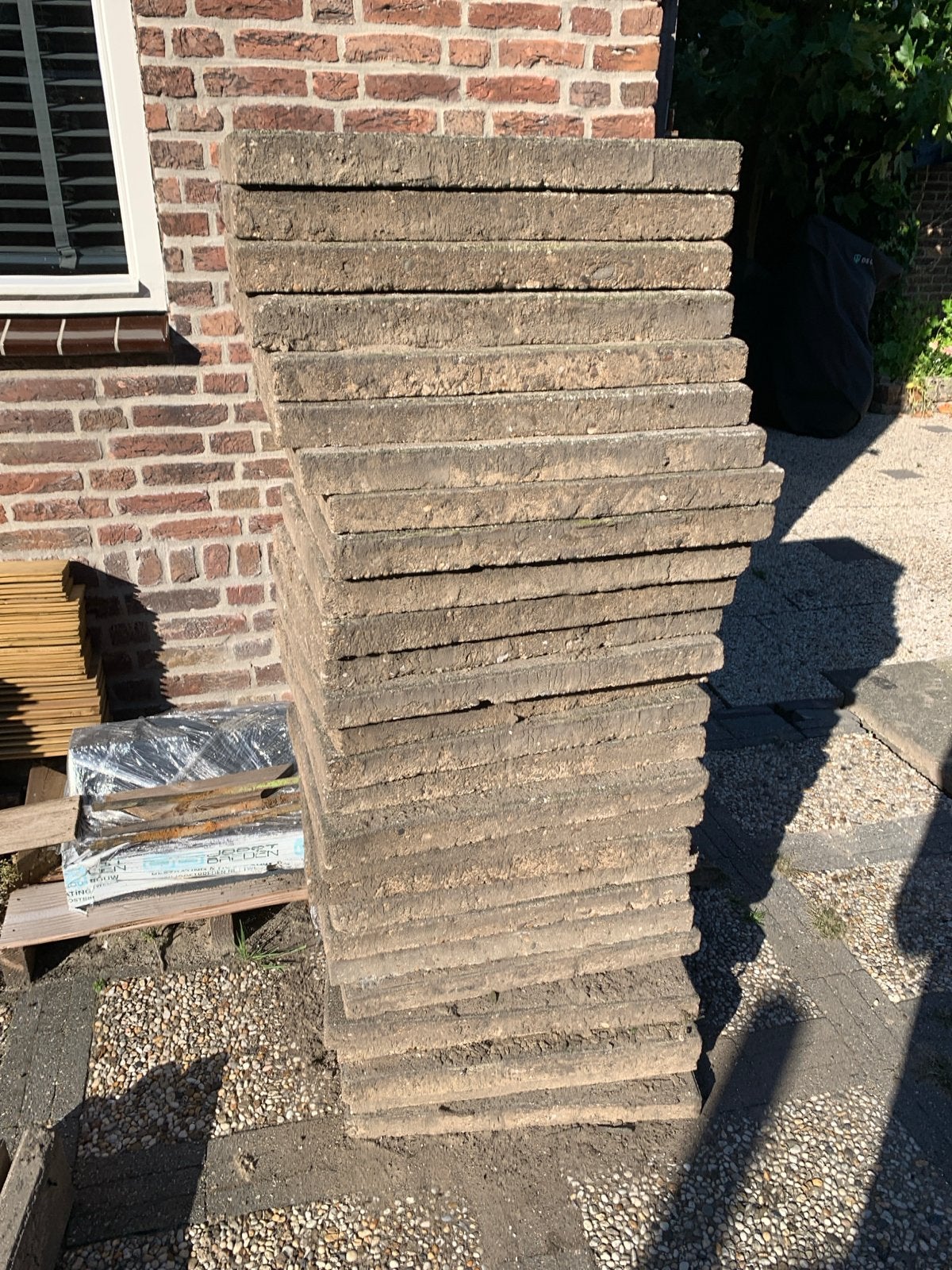 60x40 tegels grijs en grind, Ophalen, Gebruikt, 10 m² of meer, Beton