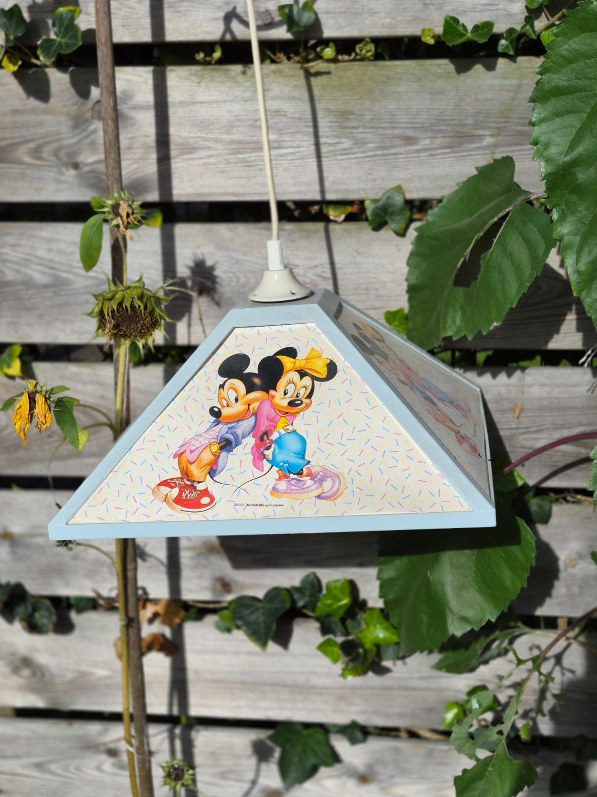 Vintage Mickey & Minnie Mouse Hanglamp - Kinderkamer, Ophalen, Kunststof, Gebruikt, E27 (groot)